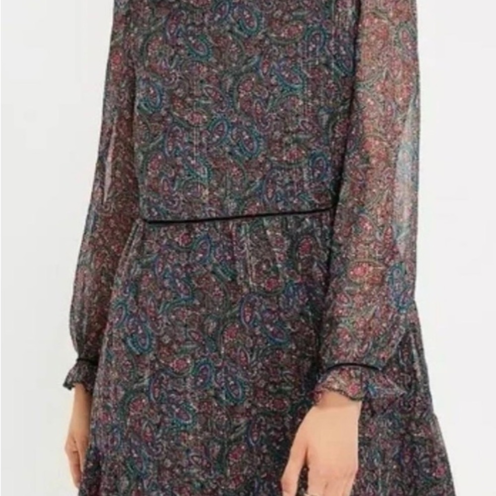LOFT Multicolor Paisley Long Sleeve Dress